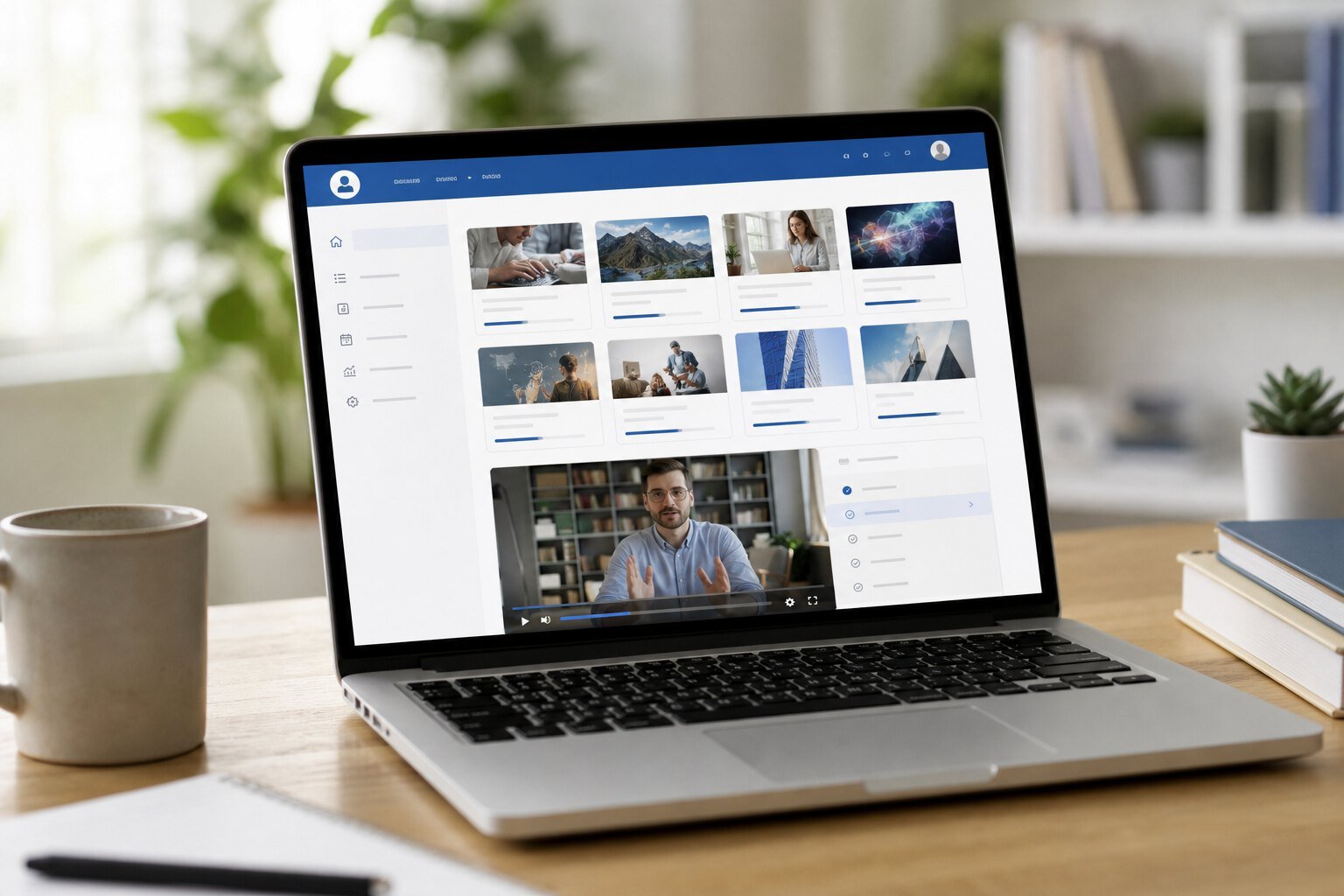 Online learning platform on a laptop