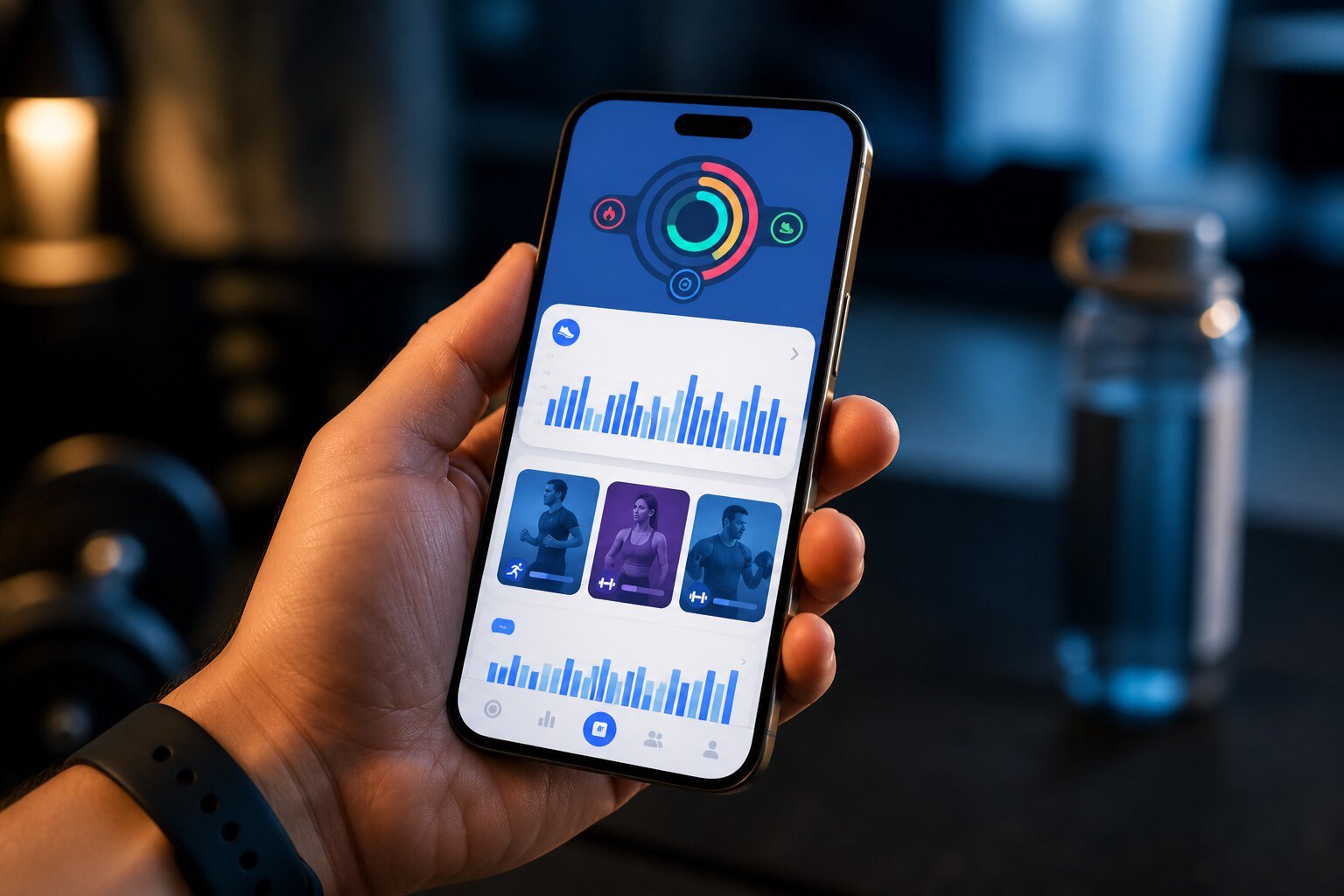 Fitness tracking app on a smartphone