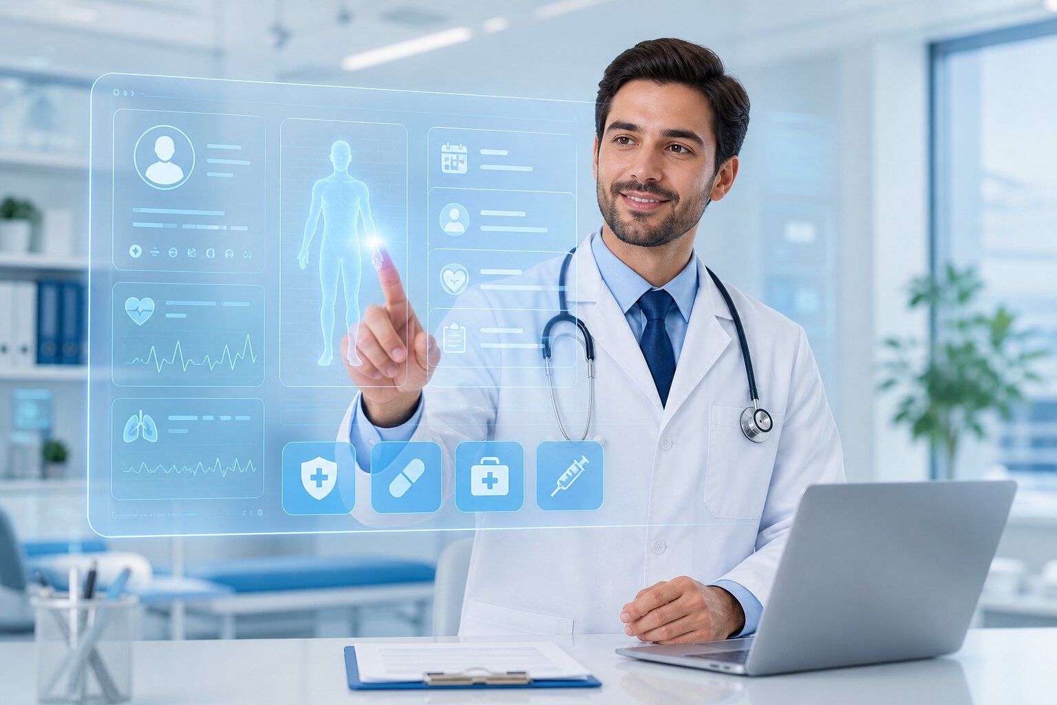 Doctor using a digital healthcare portal